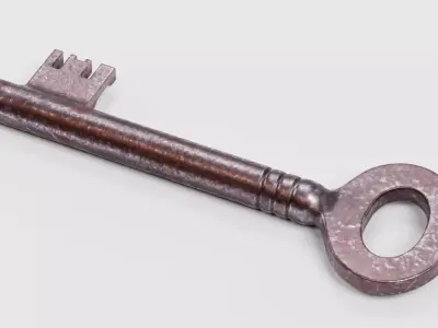 Key V3 - Rusty Hollow Barrel Skeleton Key 3D model
