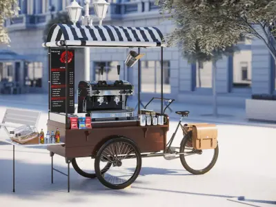 Gastronomic bicycle for making coffee 3D model