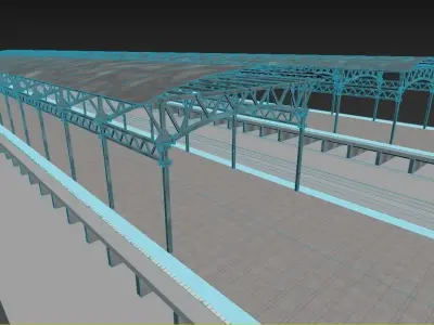 Railway station 3D model by olegrezkii