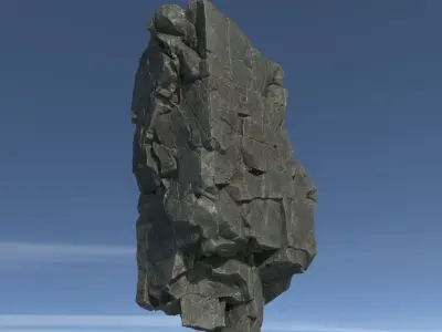 Low poly Floating Island Rock Pack Low-poly 3D model