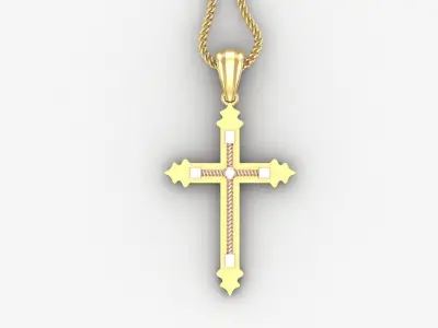 High Cross Pendant Light Gold 18K 4CP083 3D print model