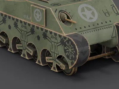 Wooden Toy Vehicle  Low-poly 3D model
