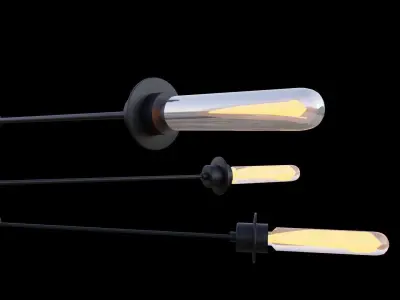 chandelier with four lights Low-poly 3D model
