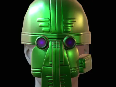 Gas mask helmet 3d model scifi Low-poly  Low-poly 3D model 201