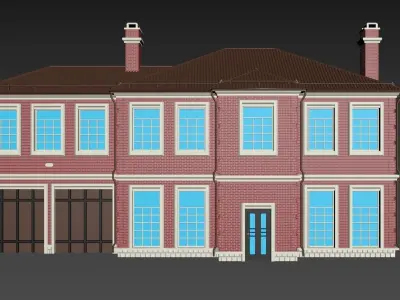 Brick cottage in english style 3D print model