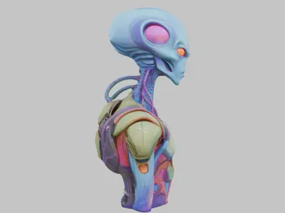 Galactic Sentinel Low-poly 3D model