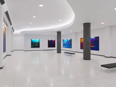 Art Museum Gallery Interior 3 Low-poly 3D model