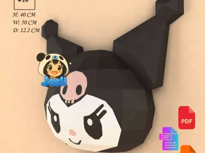 Demony Head Wall 3D print model