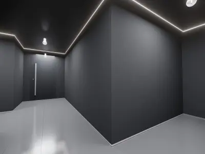 Hallway empty with walls 3D model