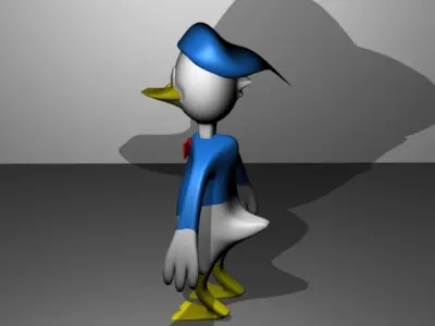 donald duck with shadow Free low-poly 3D model
