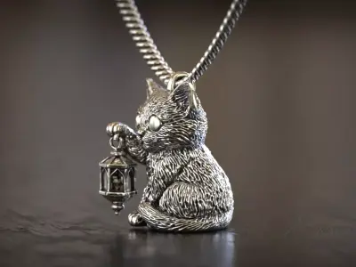 Mystic Cat Pendant  3D print model