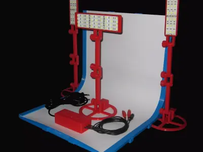 SET - Infinite Seamless White Backdrop And LED Light - RCA 3D print model