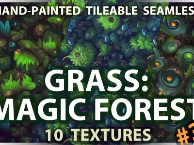 Grass Magic Forest Floor 10 TEXTURES Hand-painted ---PACK 3--- Texture