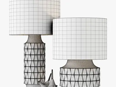 Ceramic Texture Table Lamp - Tall 3D model