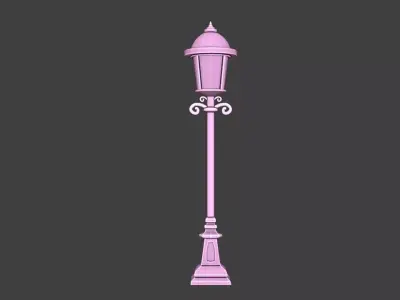 Stylized Vintage Street Lamp 3D Model Low-poly 3D model