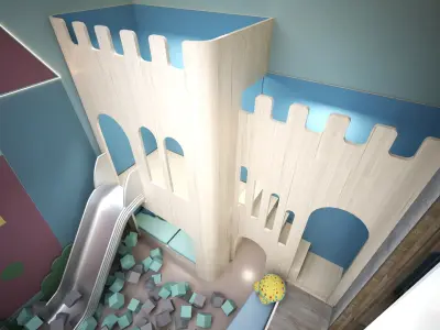 Modern children entertainment area - Kindergarten 3D model