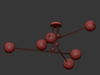 AX359 chandelier with five lights and balls 3D model