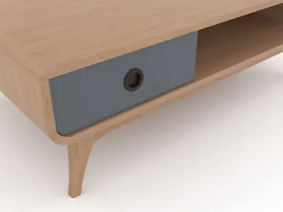 Modern Scandinavian Coffee Table Rectangular Morris 3D model