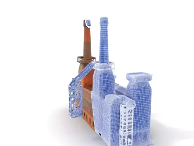Historic Brick Factory model pack Low-poly 3D model