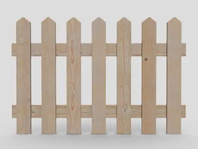 Wood Fence 2 Low-poly 3D model