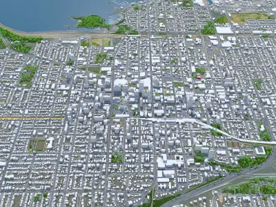 Hamilton City Ontario Canada Low-poly 3D model
