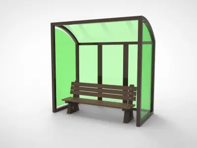 Street haltes  Low-poly 3D model