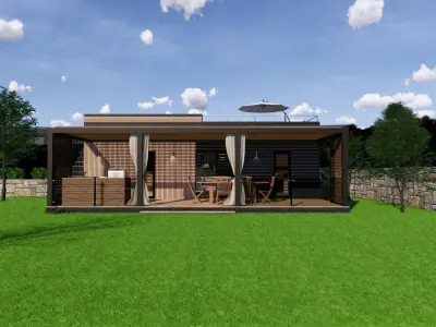 Mobile home Vacation house tiny house PAG RT roof top terrace  Low-poly 3D model