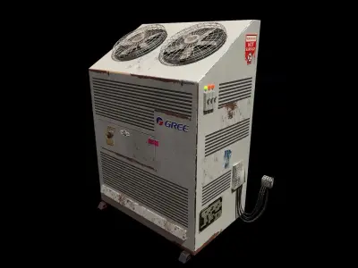 5 Low Poly Air Conditioner Condenser with 4K PBR textures Low-poly 3D model