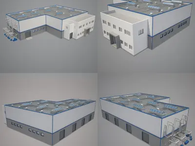 16 Industrial Buildings Set 1 3D model