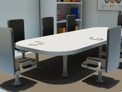 Office conference room Low-poly 3D model