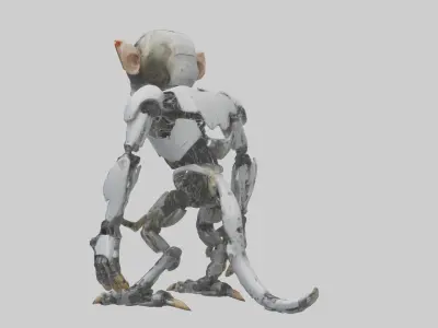 Robot version of a robot monkey model Low-poly 3D model