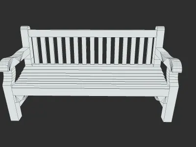 Bench 03 Low Poly PBR Realistic Low-poly 3D model