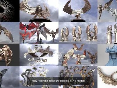 Holy Heavens sculpture collection 3D Model Pack