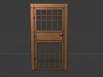 Door prison Low-poly 3D model