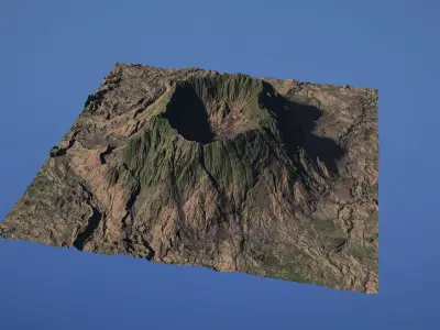 Landscape Environment Volcano Snow 14 Low-poly 3D model