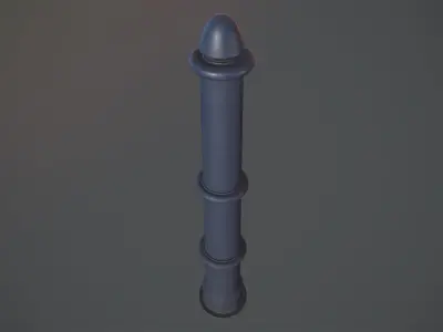 Barrier Bollard pack 5 Blue v2 Low-poly 3D model