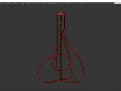 GLORIFY C modern pendant light with gold and lights Low-poly 3D model