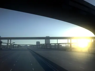 Freeway05 sunset on freeway 3D model