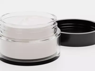 Face Cream V1 - Glass Skincare Cosmetic Jar Concept Packaging 3D model