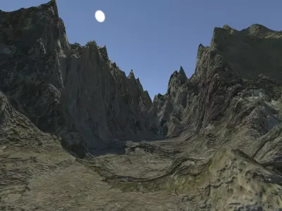 Needles Peaks Terrain Unity Game Ready Low-poly 3D model