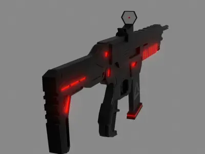 Sci-fi Rifle Weapon 3d Model Low-poly 3D model