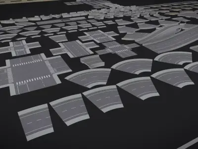 modular kit city builder starter kit Free low-poly 3D model