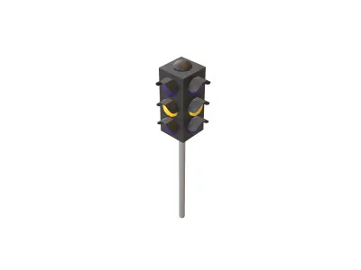 Traffic Light v2 003 Low-poly 3D model