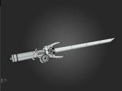 Sci-Fi Sword with Animation Low-poly 3D model