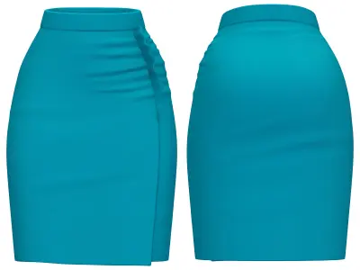 Full Teal Spring Summer Going Shopping Outfit Low-poly 3D model