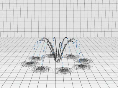 Lumion fountain - animated Low-poly 3D model