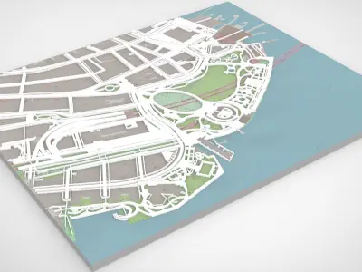 Cityscape New York USA fragment city Strets and roads 3D model