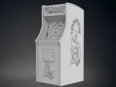 Pac-Man Arcade Cabinet with Lithophane 3D print model