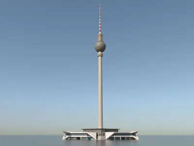 berlin tv radio tower fernsehturm np1 Low-poly 3D model