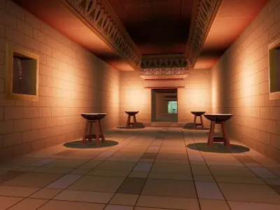 Egypt cartoon  Low-poly 3D model